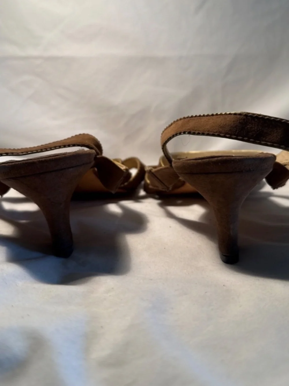 Vintage Manolo Blahnik Brown Suede Strappy Slingback Heels Size 38.5